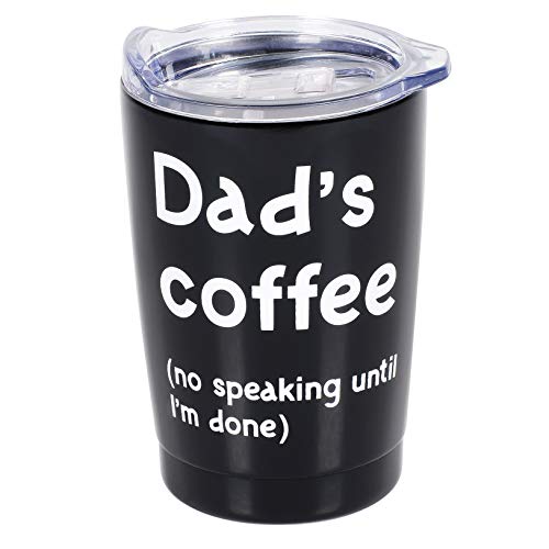 【中古】【未使用・未開封品】Enesco Our Name is Mud PARENTHeses Dad's Coffee ステンレススチールタンブラー 12オンス ブラック