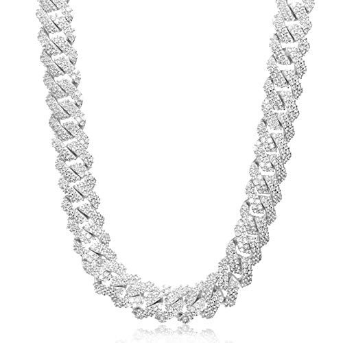 【中古】【未当て嵌める・未開封品】TRIPOD JEWELRY 15粍 ダイヤモンドプロング フルアイスアウト キューバ共和国繋がりチェーン店/腕輪 御居処跳ねる 18Kゴールド/白いことゴールド
