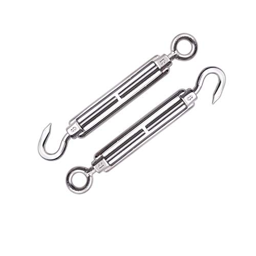 【中古】【未使用・未開封品】Hoomuda M6 超高耐久 ステンレススチール 316ターンバックル 2個 2PCS-M6 Hook to Eye Turnbuckles