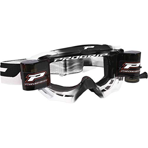 【中古】【未使用・未開封品】Pro Grip 3200 Venom MX オフロードゴーグル ロールオフシステム付き ブラック/ホワイト