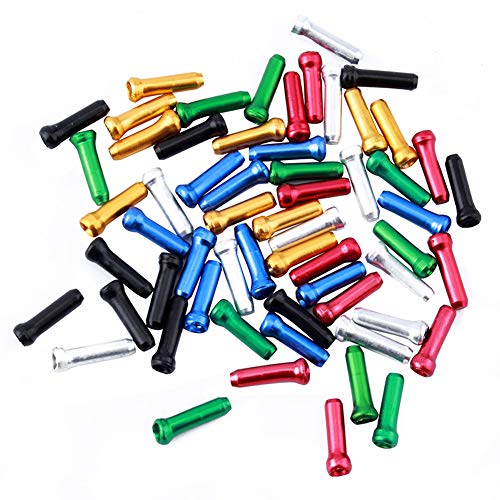 【中古】【未使用・未開封品】lasenersm 100ピース アルミ合金 ロードマウンテン自転車 バイク シフター ブレーキケーブル キャップ エンドチップ クリンプ バイク ブレーキケ