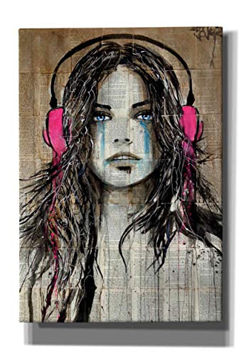 【中古】【未当て嵌める・未開封品】Epic Graffiti\"Wiredforsound by Loui Jover、ジークレーキャンバスウォールアート 18\"" x 26\"" サクラ色 EPIC-CA18263554"