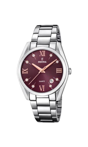 【中古】【未使用・未開封品】Festina Women Boyfriend F16790-EF24 Purple Stainless-Steel Quartz Dress Watch