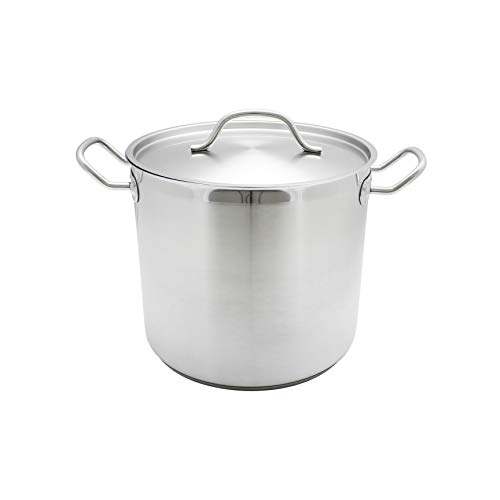 【中古】【未使用・未開封品】Restaurant Essentials 20クォート 18/8スチールストックポット 蓋付き
