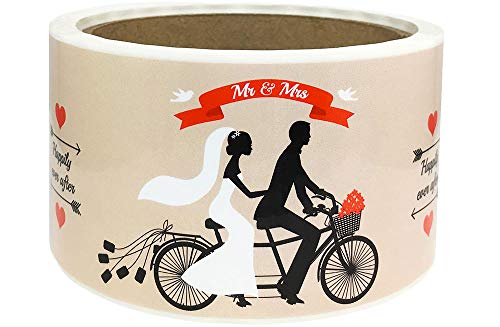 【中古】【未使用・未開封品】Just Married ウォーターボトルラベル Happily Ever After 2 x 8インチ 50枚 ロール|AJIMURA-SHOP