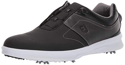 【中古】【未当てはめる・未開封品】FootJoy メンズ コンターシリーズ ボアゴルフシューズ, 暗灰色, 11