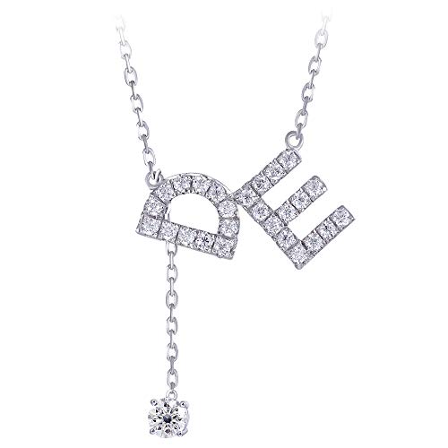 【中古】【未使用・未開封品】DovEggs スターリングシルバー センター 1ct 6.5mm G-H-I カラー モアッサナイト ダングル ペンダント ネックレス アクセント レディース ガール