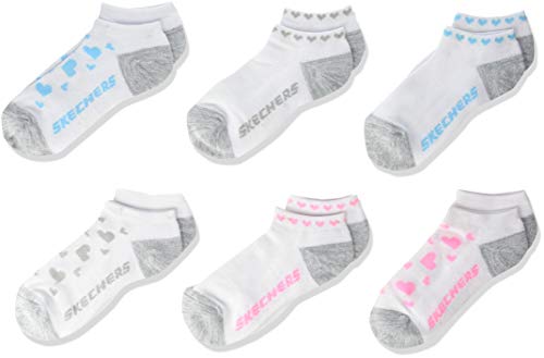 【中古】【未当て嵌める・未開封品】Skechers ガールズ ローカットソックス 6足容器に並べる US 大いさ: 9-11 色合い: 白いこと 靴-その他