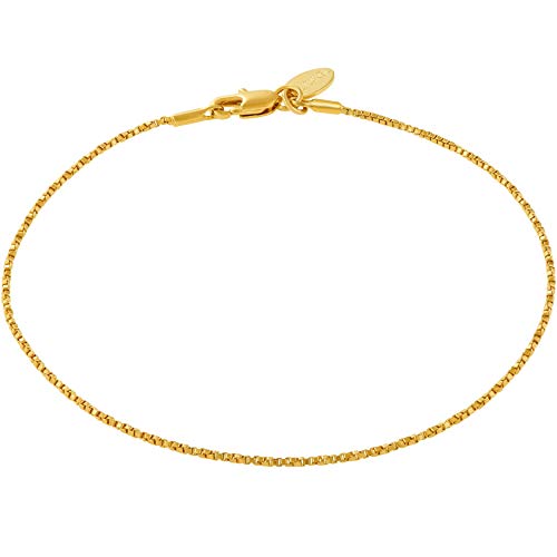 【中古】【未使用・未開封品】Lifetime Jewelry ツイストボックスチェーン アンクルブレスレット 他の裸足ジュエリーより20倍24Kゴールドメッキ付き レディース メンズ ティー