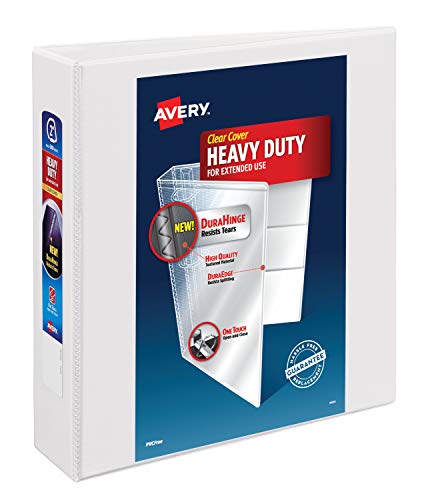 【中古】【未当て嵌める・未開封品】Avery ヘビーデューティー 見晴らし 3輪っか整理保存用具 2in ワンタッチスラントリング 8.5in x 11inの質問用紙を守りつづける 6つのホワイトバイン