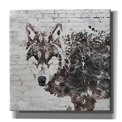 【中古】【未使用・未開封品】Irena OrlovによるEpic Graffiti 'Lone Wolf' ジークレー キャンバス ウォールアート 26" x 26" グレー EPIC-CA26263770｜AJIMURA-SHOP