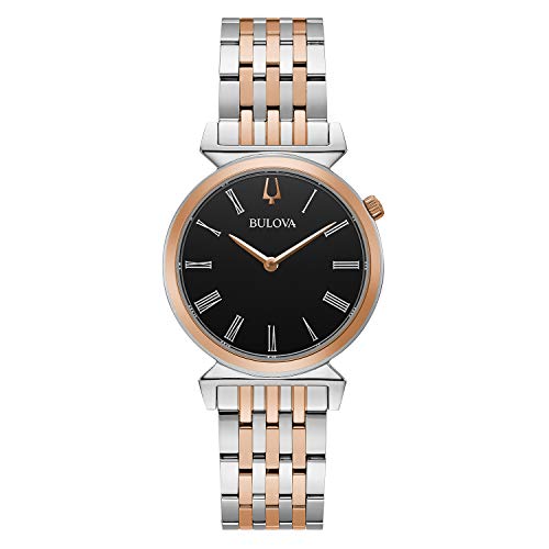 【中古】【未当て嵌める・未開封品】Bulova ウォッチ レディース 古典派音楽 レガッタ ツートーン サクラ色ゴールドとシルバーブラックダイヤル か細い