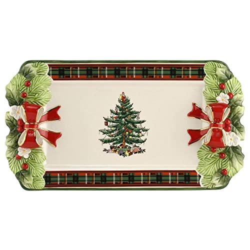 【中古】【未使用・未開封品】Spode クリスマスツリーフィギュア タータンチェック 12インチ セラミック