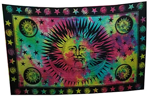 【中古】【未使用・未開封品】Purpledip コットンベッドカバー 壁ポスター ビーチスロー 「笑顔の太陽」ボヘミアンハンギングタペストリー (20059)｜AJIMURA-SHOP