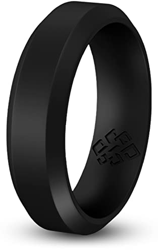 【中古】【未使用・未開封品】Knot Theory 男性夫6ミリメートルサイズ12用ブラックベベルコンフォートフィットシリコンリング｜AJIMURA-SHOP