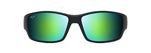 【中古】【未当てはめる・未開封品】Maui Jim メンズ Local Kine 偏光運動競技黒眼鏡 US 大いさ: L 色合い: 黒いこと