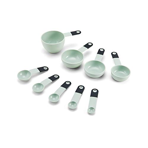 【中古】【未使用・未開封品】KitchenAid クラシック計量カップとスプーンセット 9個セット ピスタチオ/ブラック