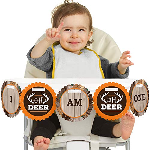 【中古】【未使用・未開封品】Big Dot of Happiness Gone Hunting 1st Birthday - I Am One - First Birthday ハイチェアバナー