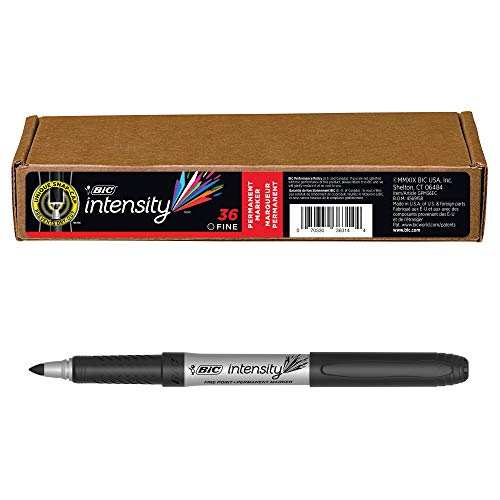 【中古】【未使用・未開封品】BIC Intensity Permanent Marker, Fine Point, Black, 36-Count