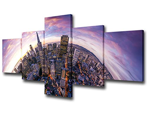 【中古】【未使用・未開封品】TUMOVO アメリカ合衆国 都市景観 5点 絵画キャンバス 50''Wx24''H｜AJIMURA-SHOP