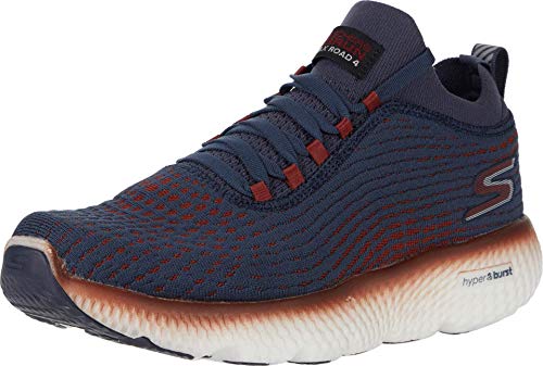 【中古】【未使用・未開封品】Skechers メンズ Max Road 4 スニーカー, ネイビー/レッド, 7.5