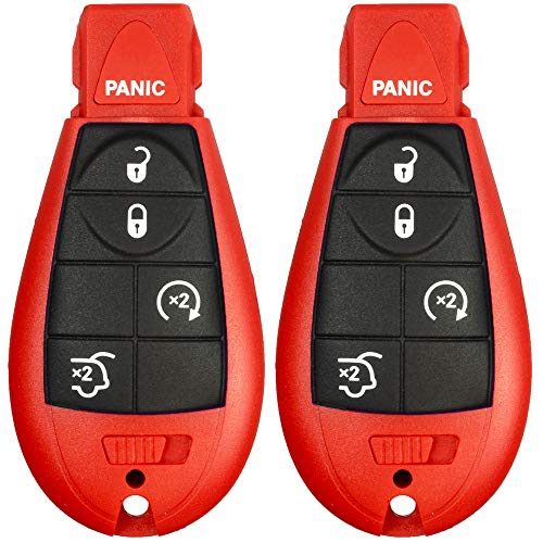 【中古】【未使用・未開封品】レッドキーレスエントリー 5ボタン リモートスタートカーキーフォブ IYZ-C01C M3N5WY783X ジープグランドチェロキーとコマンダー用 2個