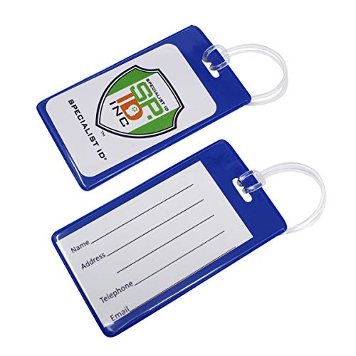 【中古】【未使用・未開封品】バックパック ID 荷物タグ 学生IDカード用 学校名バッジホルダー バックパック用 名刺サイズ 頑丈なプラスチックスーツケースタグ 透明窓付き 10
