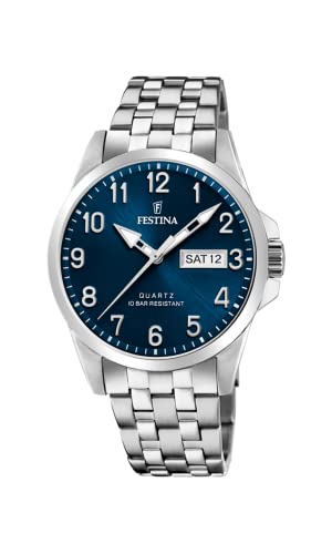 【中古】【未当て嵌める・未開封品】Festina Men\u0027s Classic F20357-CF37 Blue Stainless-Steel Quartz Dress Watch