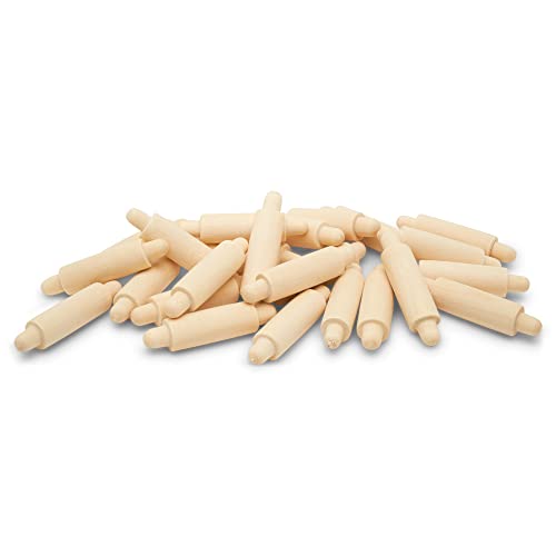 【中古】【未使用・未開封品】Woodpeckers 木製ミニローリングピン 1-5/8インチ 50個パック スクラップブックプロジェクト ミニチュア ドールハウス クラフトに最適