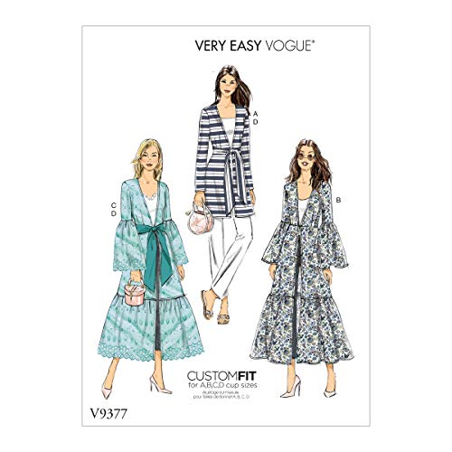【中古】【未使用・未開封品】Vogue V9377Z とても簡単 レディース 裏地なしジャケット ベルト縫製パターン付き サイズ16-22 ホワイト|AJIMURA-SHOP