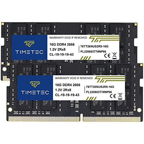 【中古】【未使用・未開封品】Timetec 32GB キット (2x16GB) DDR4 2666MHz PC4-21300 バッファーなし ECC 1.2V CL19 260ピン SODIMM ノートパソコン メモリー RAM モジュール