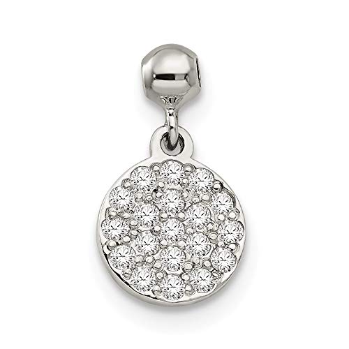 【中古】【未当て嵌める・未開封品】Jewels By Lux 925スターリングしろがね色 ミオメメントキュービックジルコニア ダングルサークルチャームペンダント, キュービックジルコニア