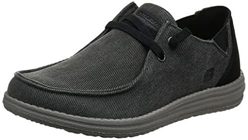 【中古】【未当て嵌める・未開封品】Skechers メンズ メルソン・レイモン 帆布 スリッポン モカション, 黒いこと, 14