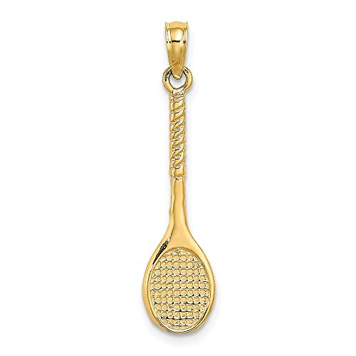 【中古】【未使用・未開封品】Jewels By Lux 14K イエローゴールド 3D テニスラケットペンダント