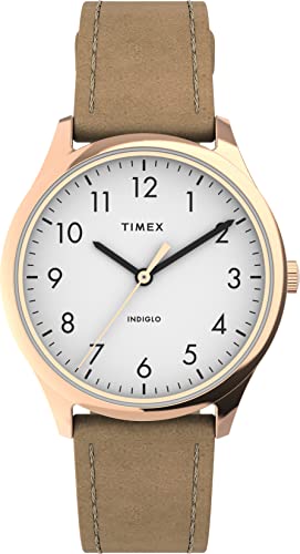 【中古】【未当て嵌める・未開封品】Timex TW2T72400 Women\u0027s Modern Easy Reader 32粍 Beige Leather Strap Watch