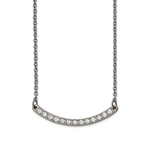 【中古】【未使用・未開封品】Jewels By Luxチタン光沢キュービックジルコニア CZバー20.5インチ ネックレス|AJIMURA-SHOP