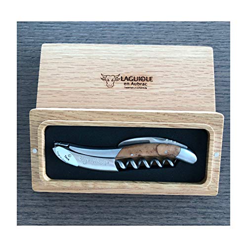 【中古】【未使用・未開封品】Laguiole en Aubrac Sommelier Waiter's Corkscrew, Teak Burl Wood Handle