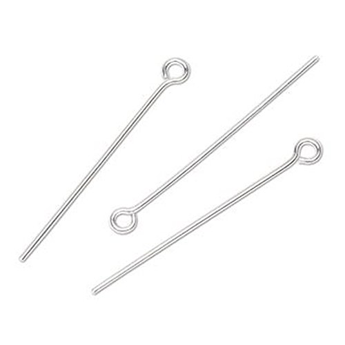 【中古】【未使用・未開封品】スターリングシルバー アイピン イヤリング ブレスレット ネックレス アンクレット リング チャーム キーチェーン ジュエリー 作成用品 18mm シ