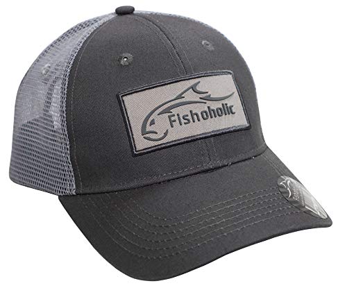 【中古】【未当て嵌める・未開封品】Fishoholic 魚釣りかぶり笠 - 8色 \u0026 3大きさ - Flexfit (R) \u0026 スナップバック トラッカー 魚釣り差し上げ物 魚釣り常用癖 男女兼用 One Size 薄墨色