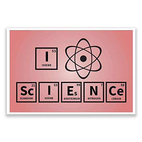【中古】【未当て嵌める・未開封品】DHDM Designs 教場張り出し I Love Science Atom 刷り上げる 12in x 18in 科学知識位置付け張り出し JSC817