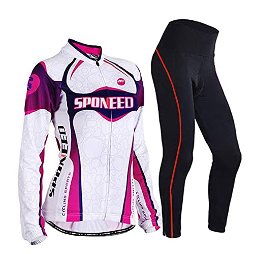 【中古】【未使用・未開封品】Sponeed レディース 自転車ジャージとパンツ パッド入り 通気性 レディース 自転車服 US XL マルチ