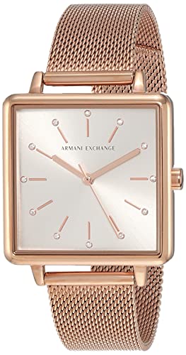 【中古】【未使用・未開封品】Armani Exchange Lola スクエアクォーツ シルバーダイヤル レディースウォッチ AX5802