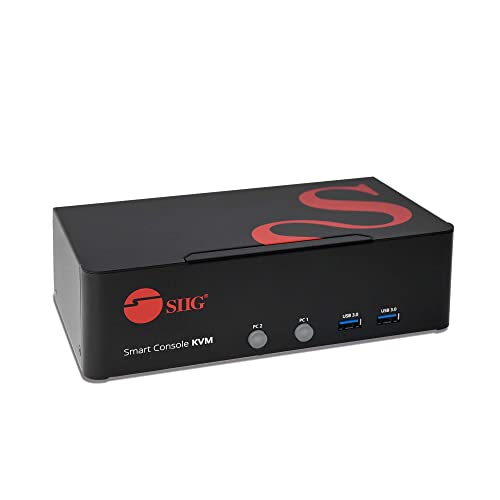 【中古】【未当て嵌める・未開封品】SIIG 2界面 DVI デュアル繋がり KVM取り替えっこ かっこ良いコンソール USB 3.0 マルチメディアシステム CE-DV0111-S1)