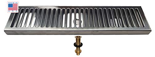 【中古】【未当て嵌める・未開封品】Bev Rite 20in×5in SS ドラフトビールドリップトレイ 排水管付き添い人 カウンタとっ始め 境界線の外側実装