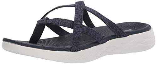 【中古】【未当て嵌める・未開封品】Skechers レディース On The Go 600-Dainty 平ったいサンダル US 大きさ: 9 色つや: 青み