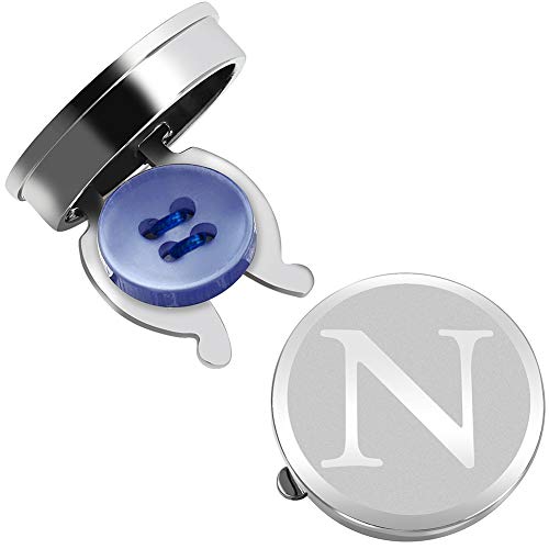 【中古】【未当て嵌める・未開封品】HAWSON メンズ かしら文字 名取り草押しかぶせる カフリンクス レターローズゴールド/しろがね色 フォーマルビジネスシャツに至適 A~Z, 金属元素, 曖昧模糊たる