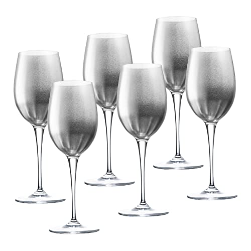 【中古】【未当て嵌める・未開封品】Barski 杯 ホワイトワイングラス お水水呑み 硝子はしろがね色のかざり付ける ステムグラス 杯 6個仕掛ける 14薬局衡オンス ヨーロッパ製