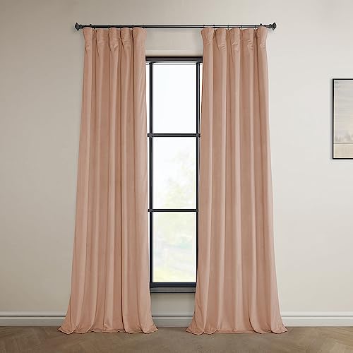 【中古】【未使用・未開封品】HPD Half Price Drapes Heritage フラシ天ベルベットカーテン 50 X 84 ピンク VPYC-198601-84