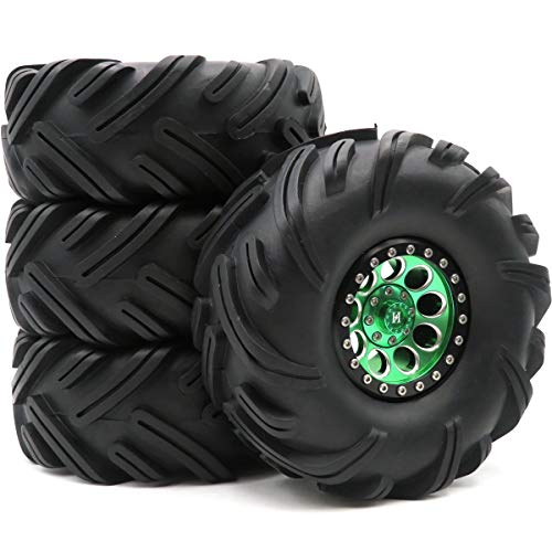【中古】【未使用・未開封品】4個入り 2.2クローラー 泥 地形タイヤ 砂 雪 タイヤ 高さ 135mm & アルミ 2.2 ビードロック ホイール リム 六角 12mm|AJIMURA-SHOP