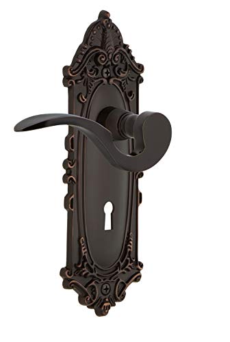 【中古】【未使用・未開封品】Nostalgic Warehouse 763351 Victorian Plate with Keyhole Non-Handed Manor Lever Privacy, Backset Size: 2.375\\\